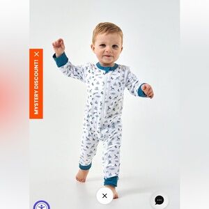 BURLEBO Baby Zip Up Lone Star State Texas Sleeper Onesie 6/12 Mo